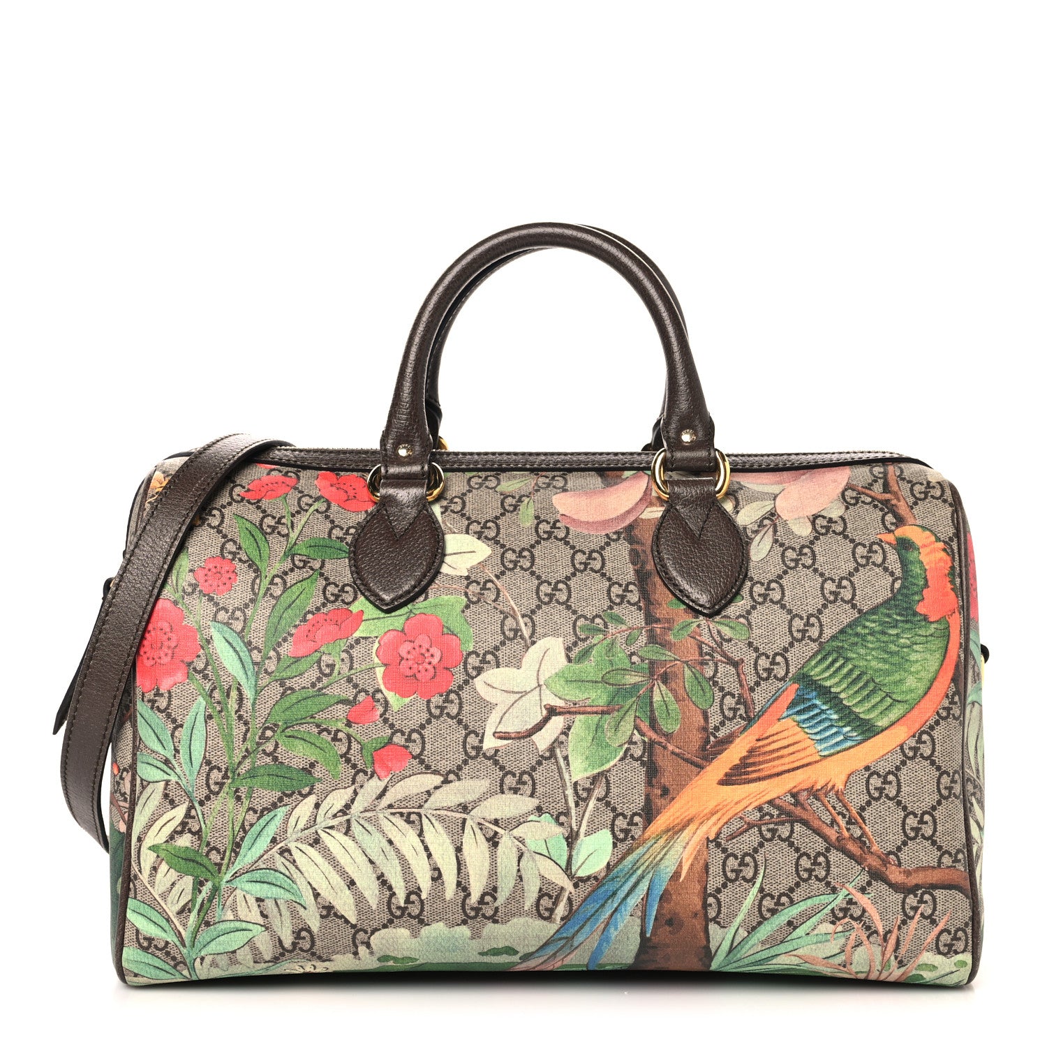 Gucci GG Supreme Monogram Tian Medium Boston Beige Multicolor New Acero 1 of 11