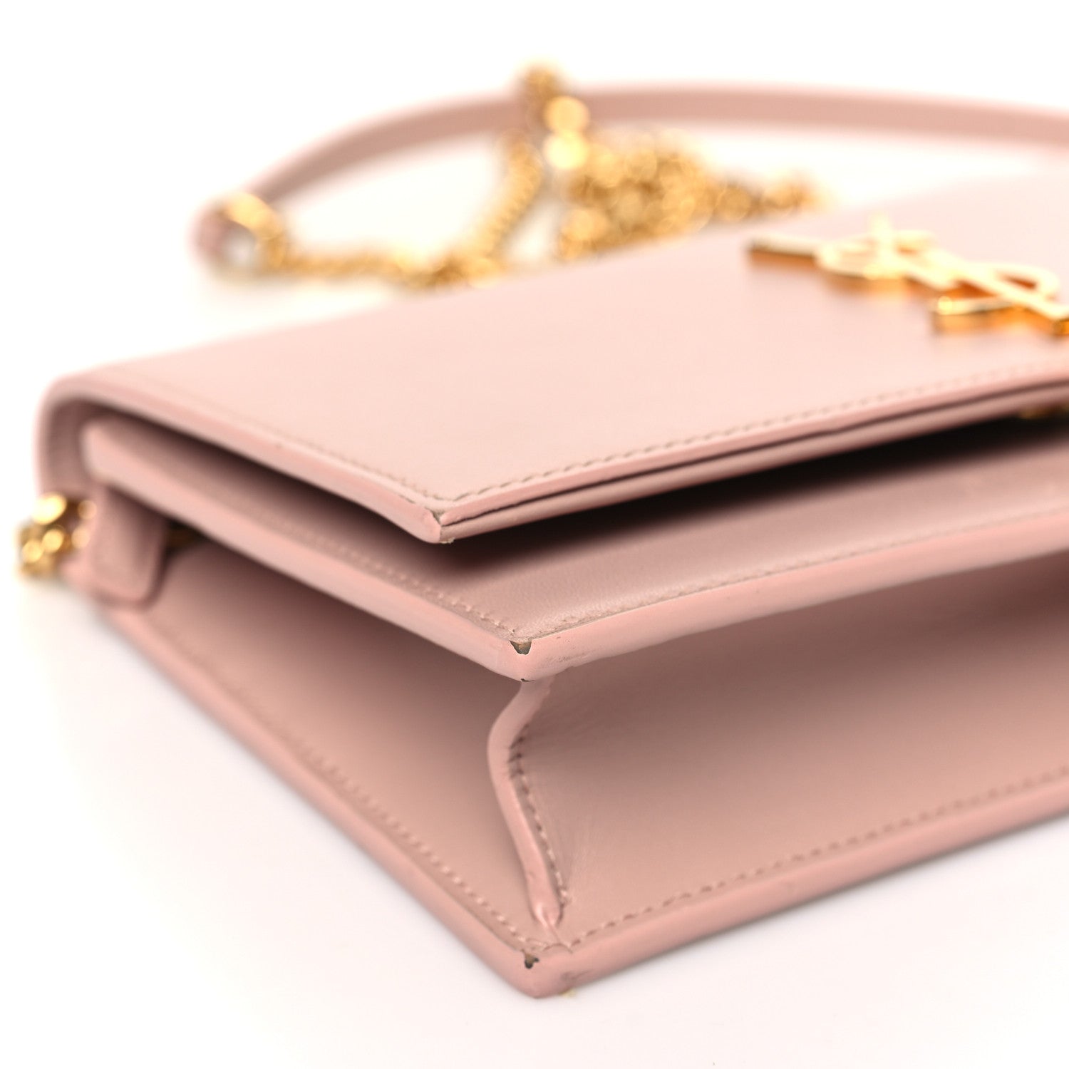 Saint Laurent Smooth Calfskin Classic Monogram Kate Tassel Chain Wallet Pale Pink 8 of 14