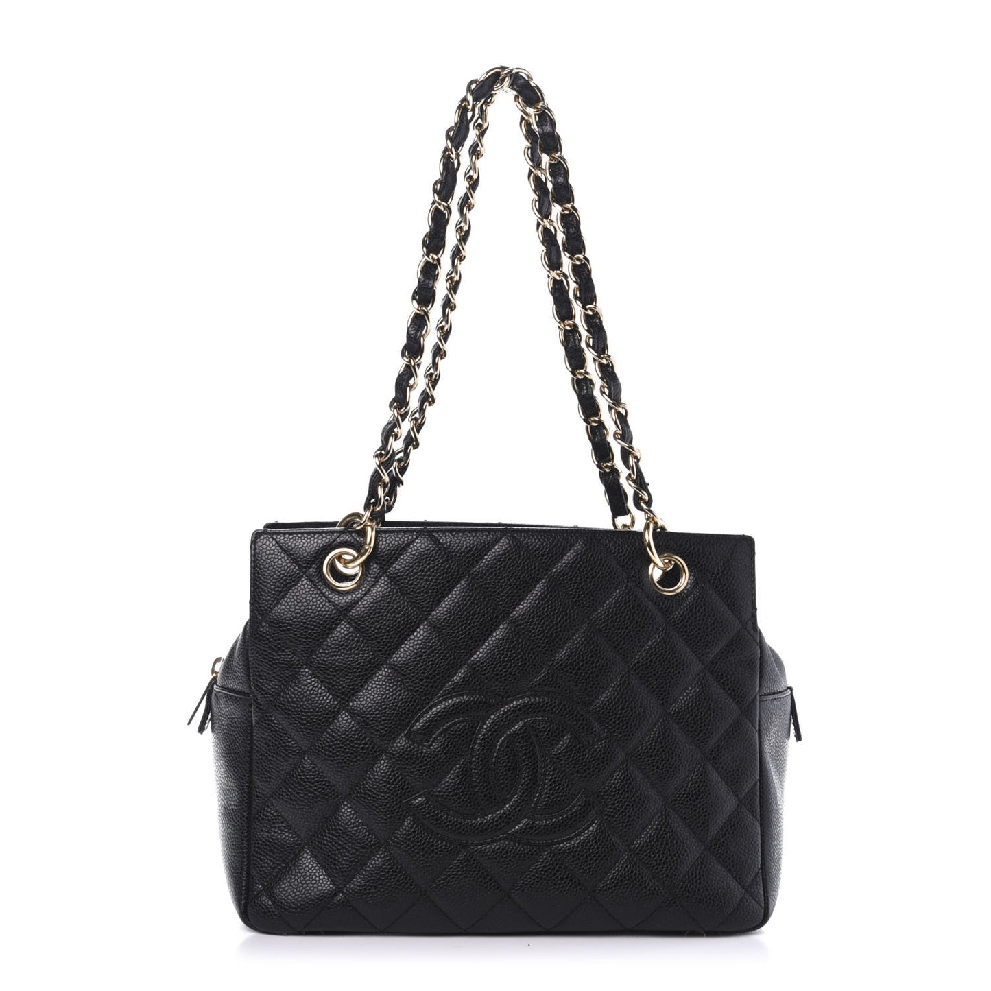 Caviar Quilted Petit Timeless Tote PTT Black