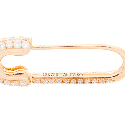 Anita Ko 18K Rose Gold Diamond Mini Safety Pin Earring 5 of 5