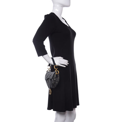 Christian Dior Oblique Mini Saddle Bag Blue 2 of 11