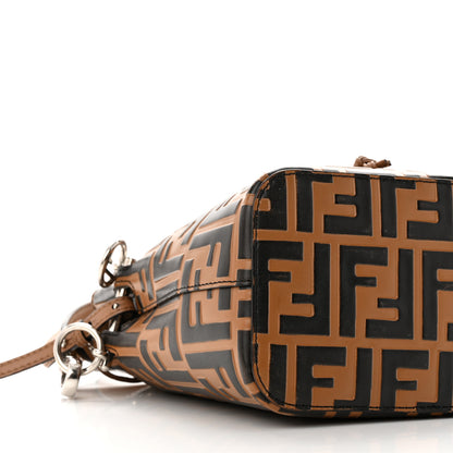 Fendi Vitello Liberty F is Fendi Bi-Color FF 1974 Embossed Mini Mon Tresor Bucket Bag Tobaco Orzo 8 of 9