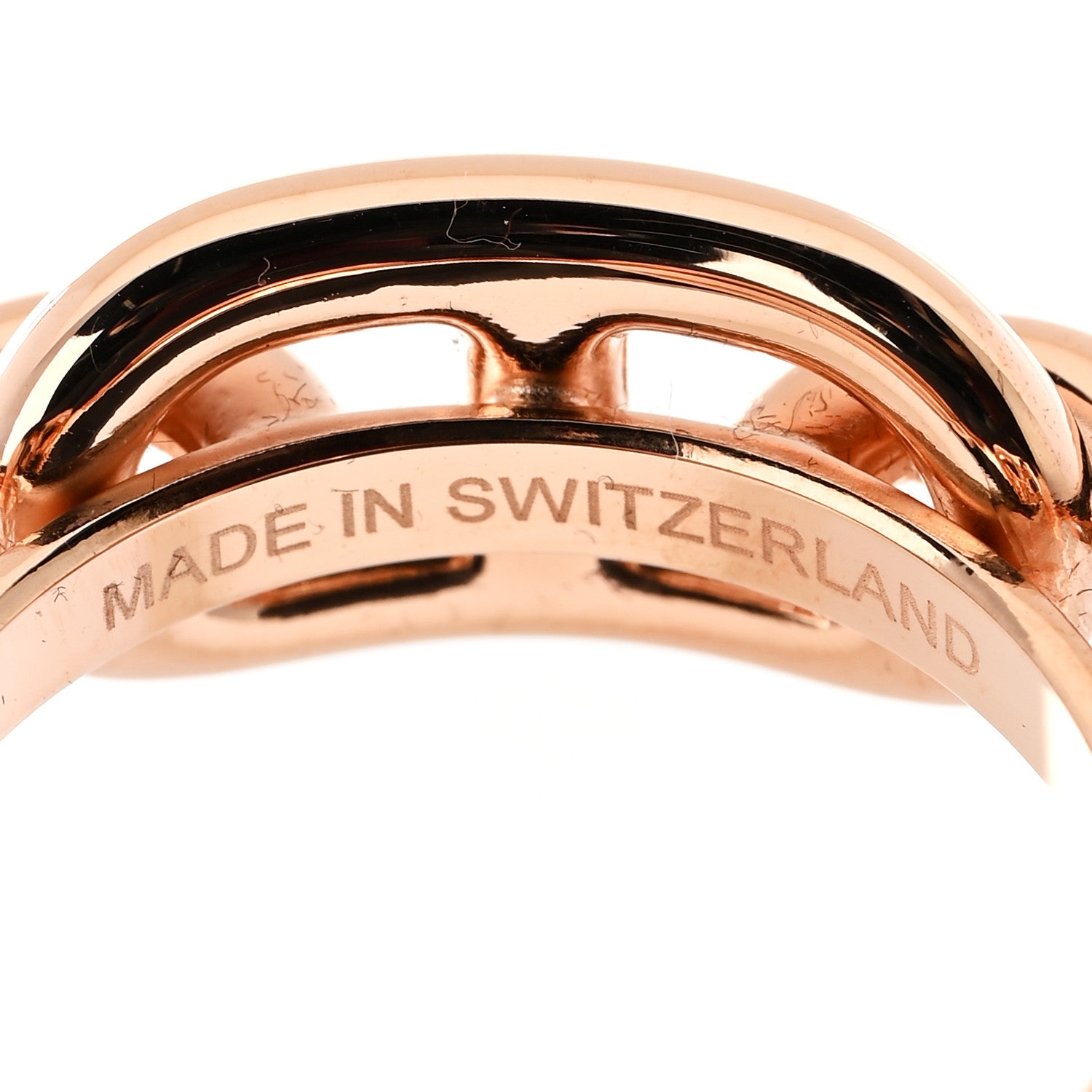 Hermes Plated Brass Regate Scarf Ring Plaqué Or Rose 4 of 5