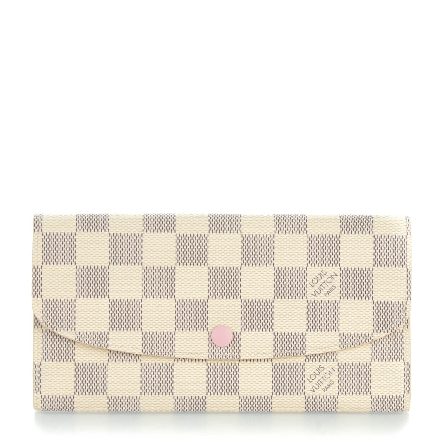 Louis Vuitton Damier Azur Emilie Wallet Rose Ballerine 1 of 7