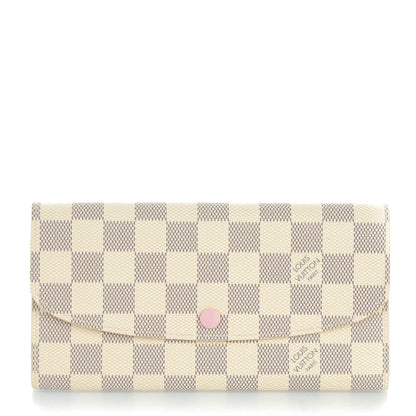Louis Vuitton Damier Azur Emilie Wallet Rose Ballerine 1 of 7