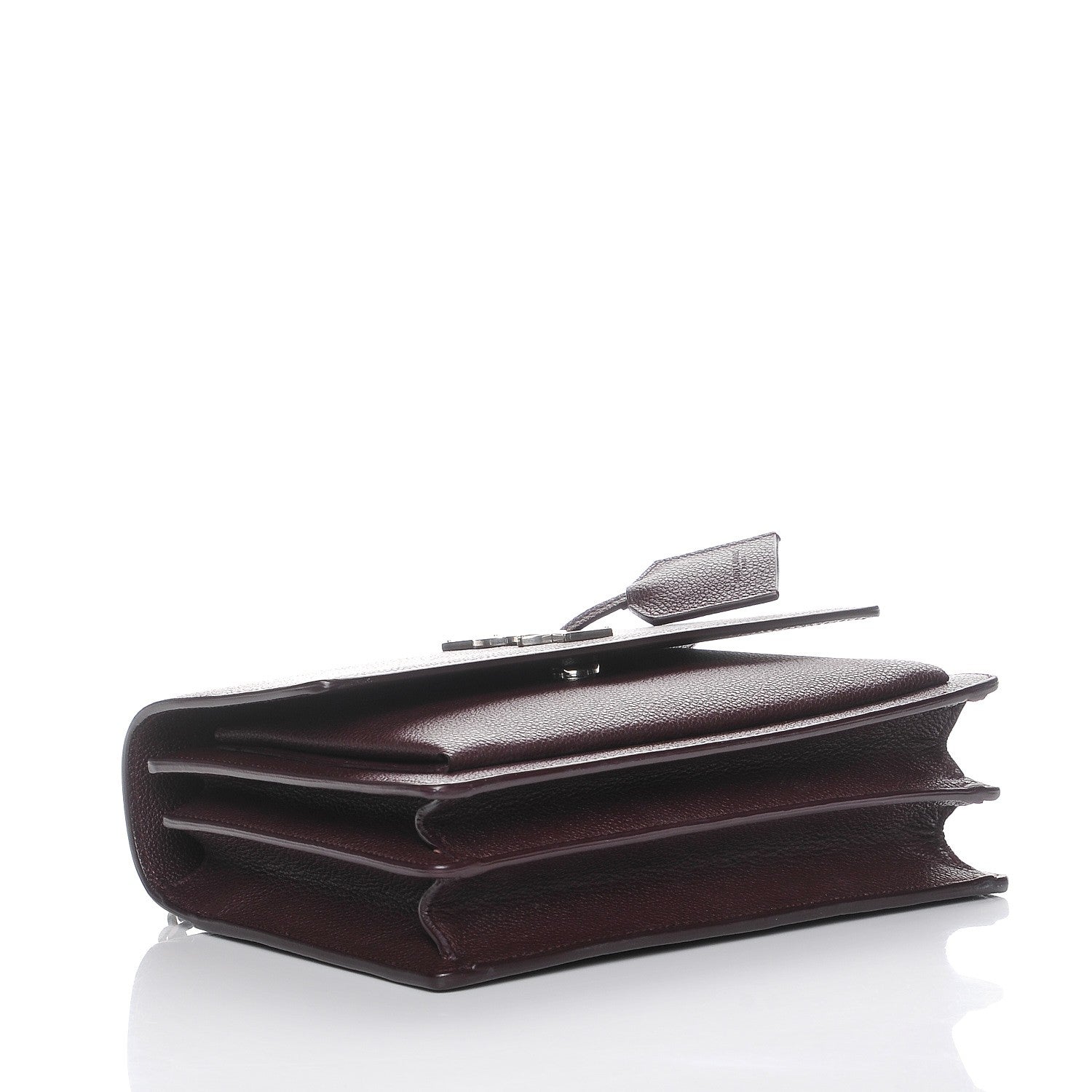 Saint Laurent Grained Calfskin Medium Monogram Sunset Bordeaux 4 of 7