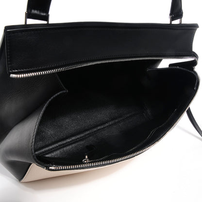 Celine Textured Calfskin Small Bi-Color Edge Shoulder Bag Black Cream 5 of 7