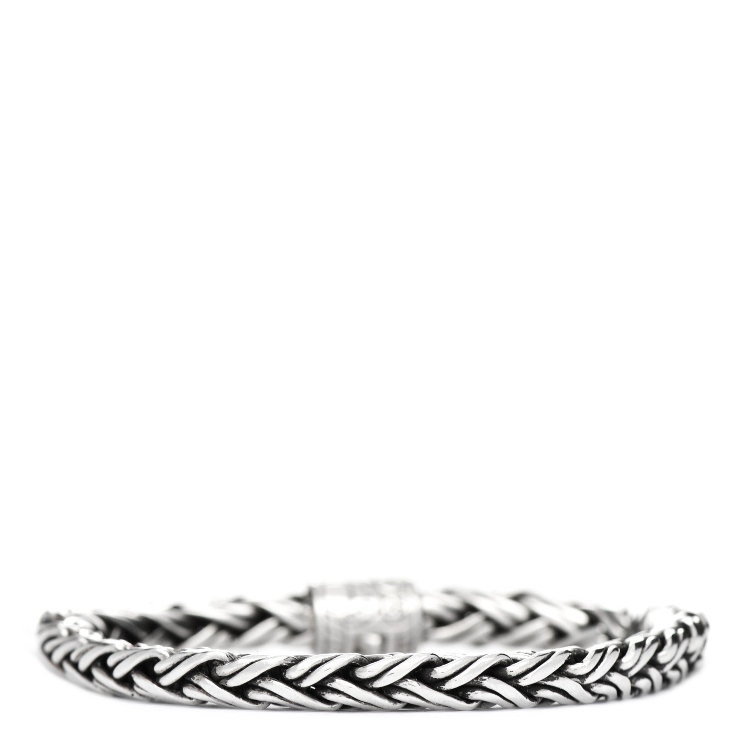 John Hardy Sterling Silver White Sapphire Wheat Chain Bracelet 2 of 4
