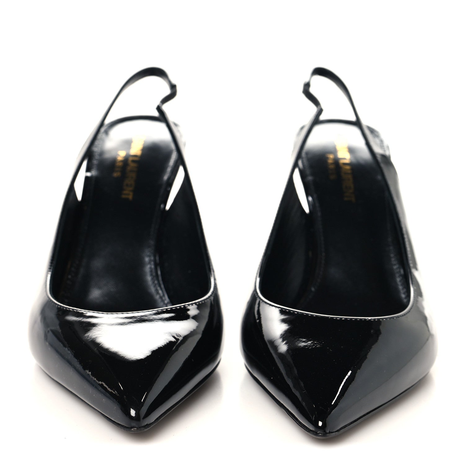Saint Laurent Patent Opyum 110 Slingback Pumps 38 Black 3 of 10