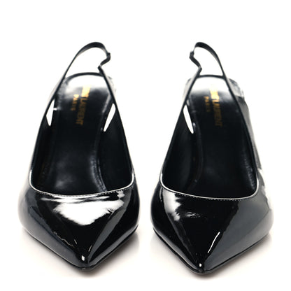 Saint Laurent Patent Opyum 110 Slingback Pumps 38 Black 3 of 10