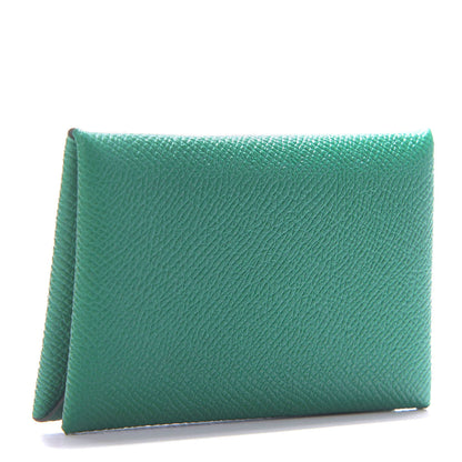 Hermes Epsom Calvi Card Case Vert Vertigo 2 of 8