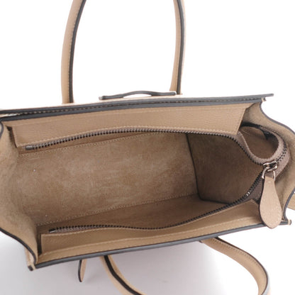 Celine Drummed Calfskin Nano Luggage Dune 5 of 7