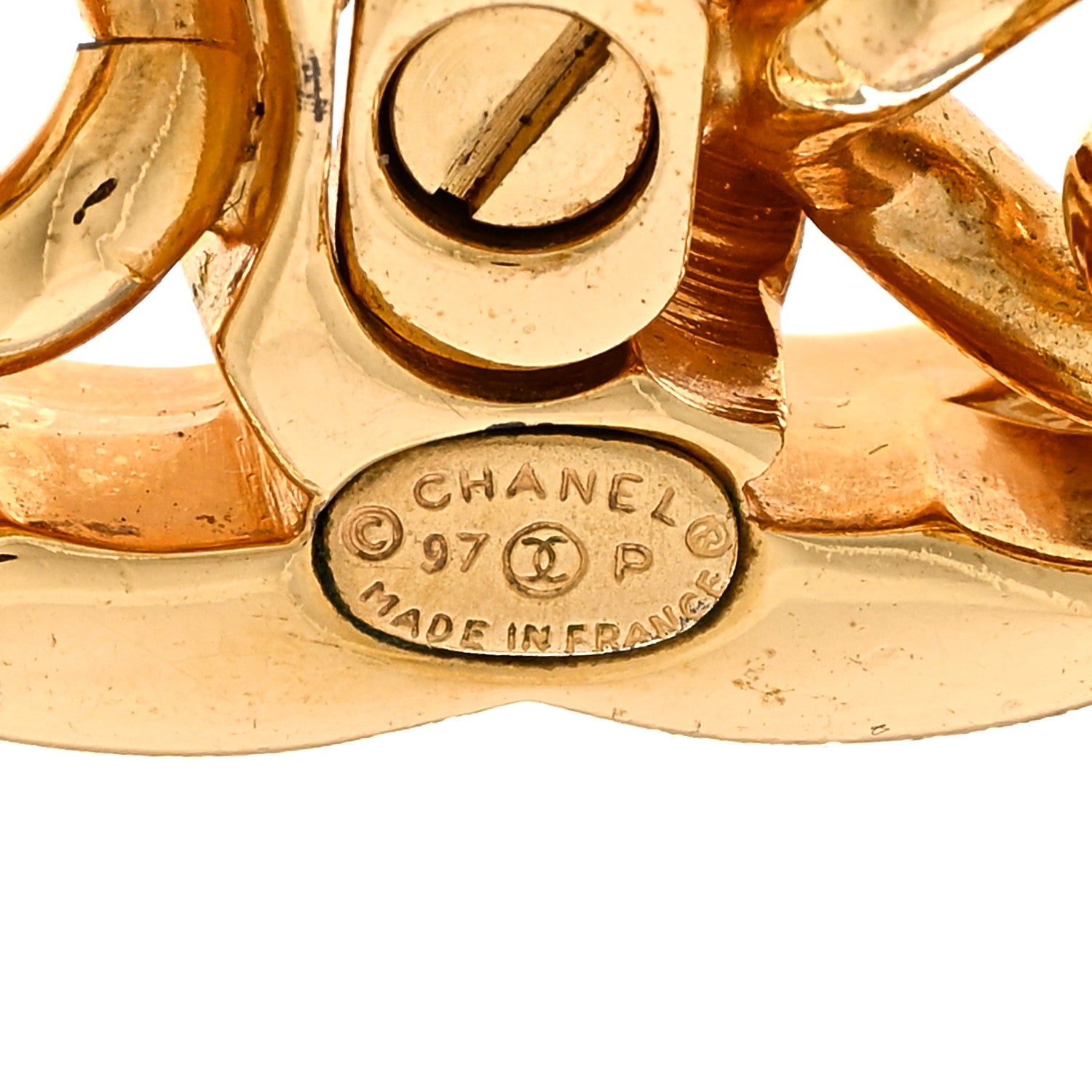 Chanel Chain Link CC Turn Lock Choker Necklace Gold Gold 5 of 6