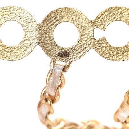 Chanel Pearl Chain Satin Coco Belt 90 Gold 3 of 3