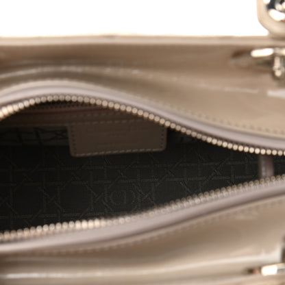 Christian Dior Patent Cannage Medium Lady Dior Beige 5 of 10