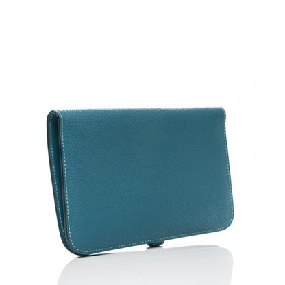 Hermes Togo Dogon Duo Wallet Blue Jean 3 of 7