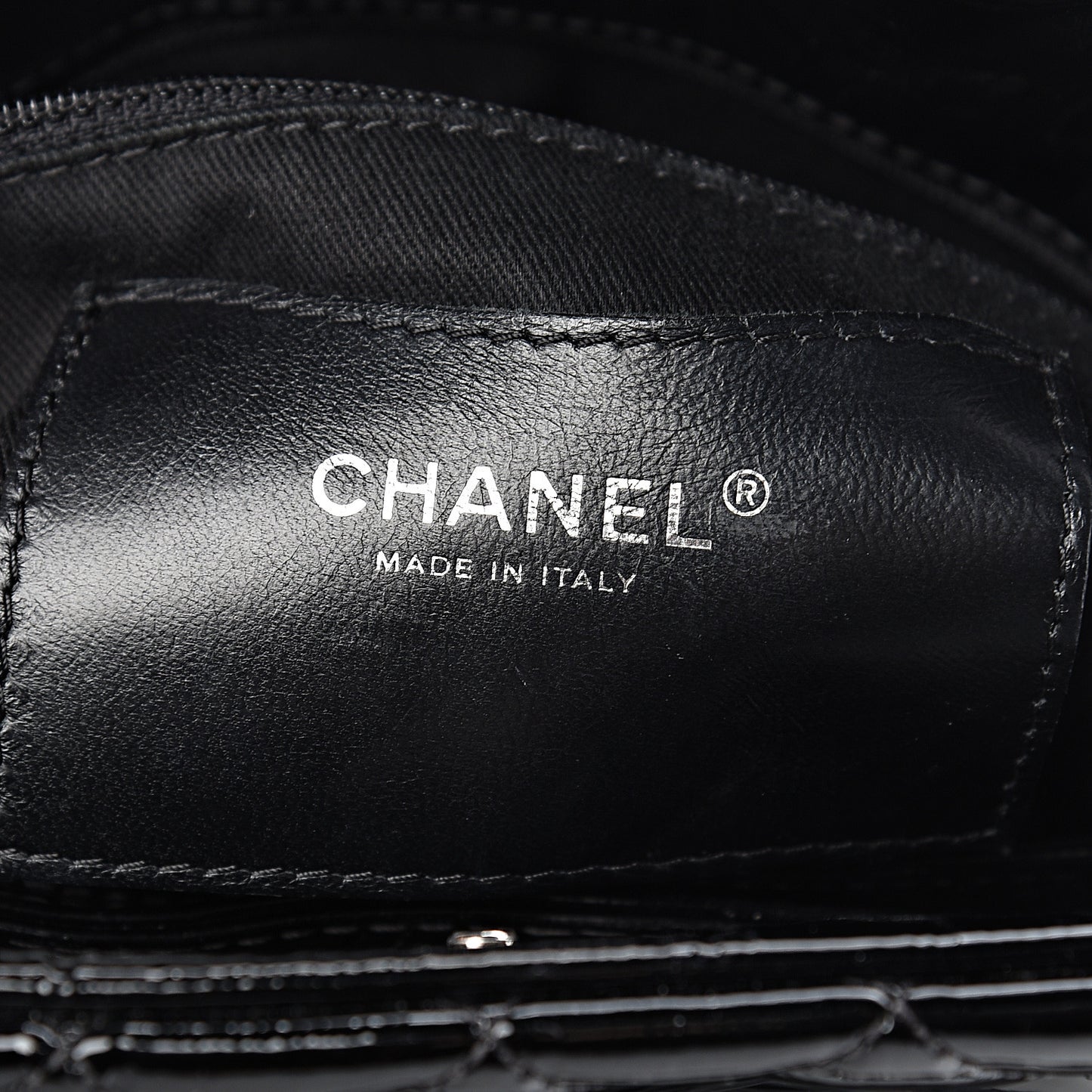 Patent Quilted Large Just Mademoiselle Bowling Bag Black