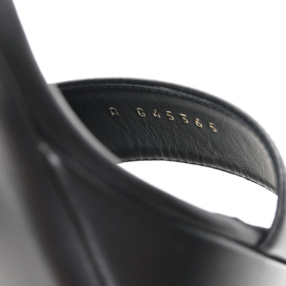 Chanel Lambskin Logo Platform Sandals 37 Black 9 of 10