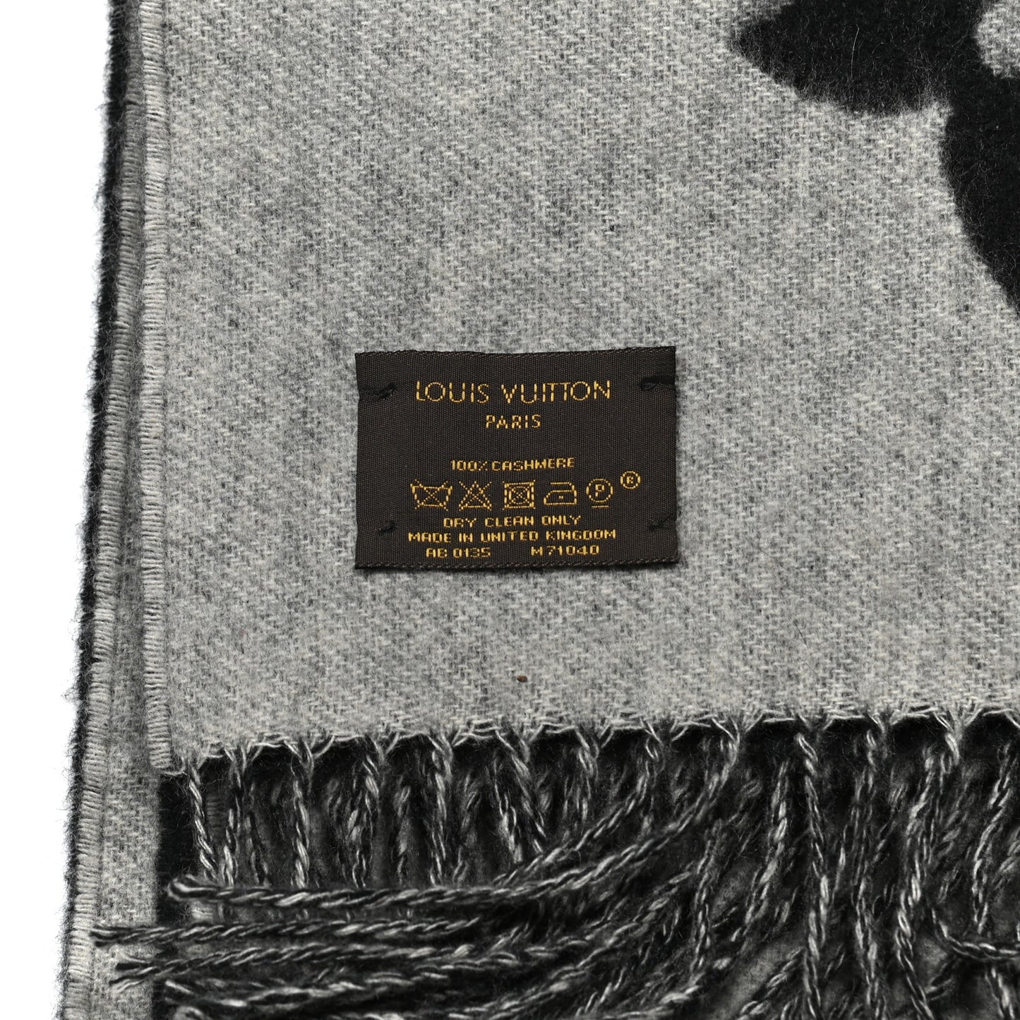 Cashmere Monogram Reykjavik Scarf Black