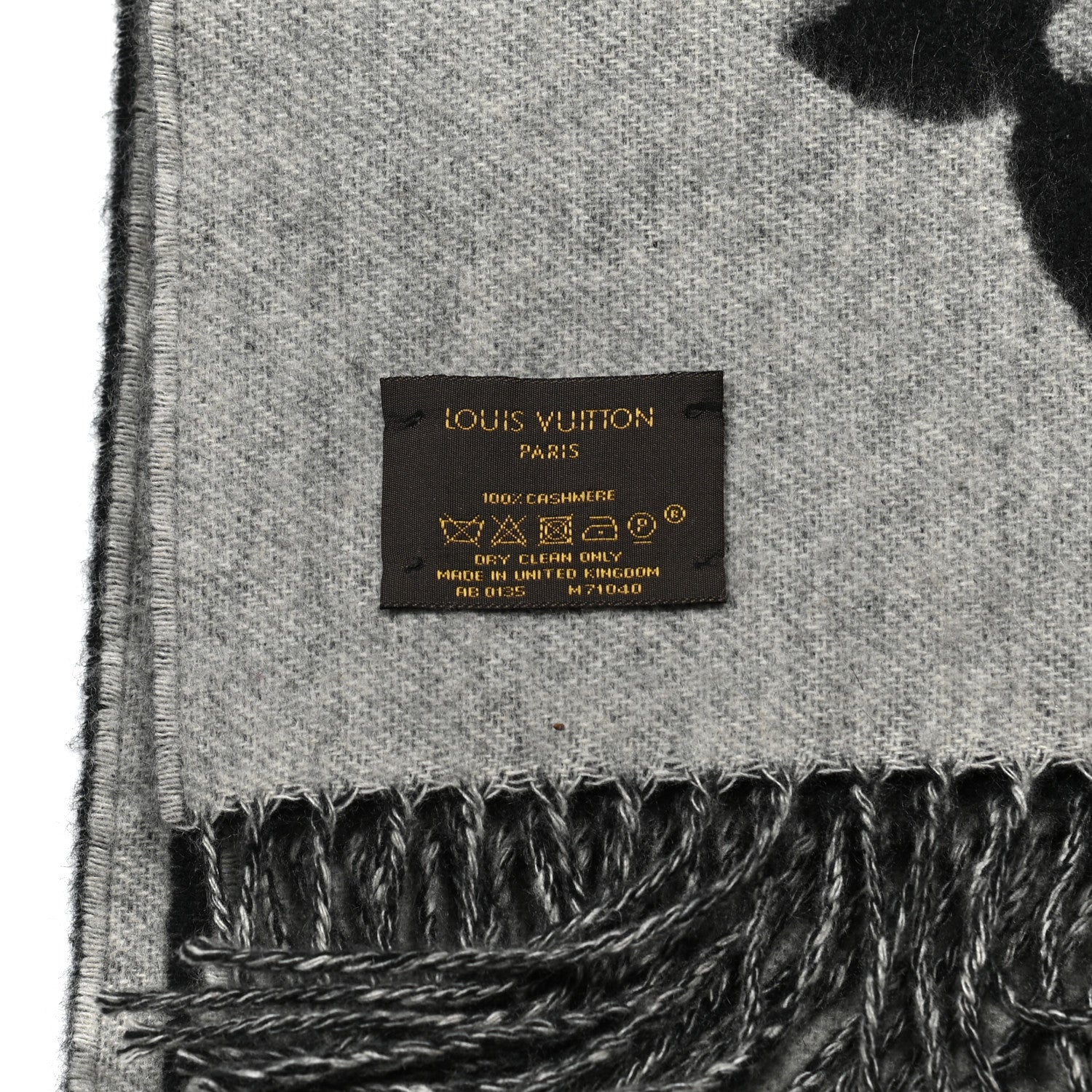 Louis Vuitton Cashmere Monogram Reykjavik Scarf Black 3 of 3
