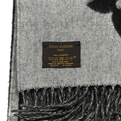 Louis Vuitton Cashmere Monogram Reykjavik Scarf Black 3 of 3