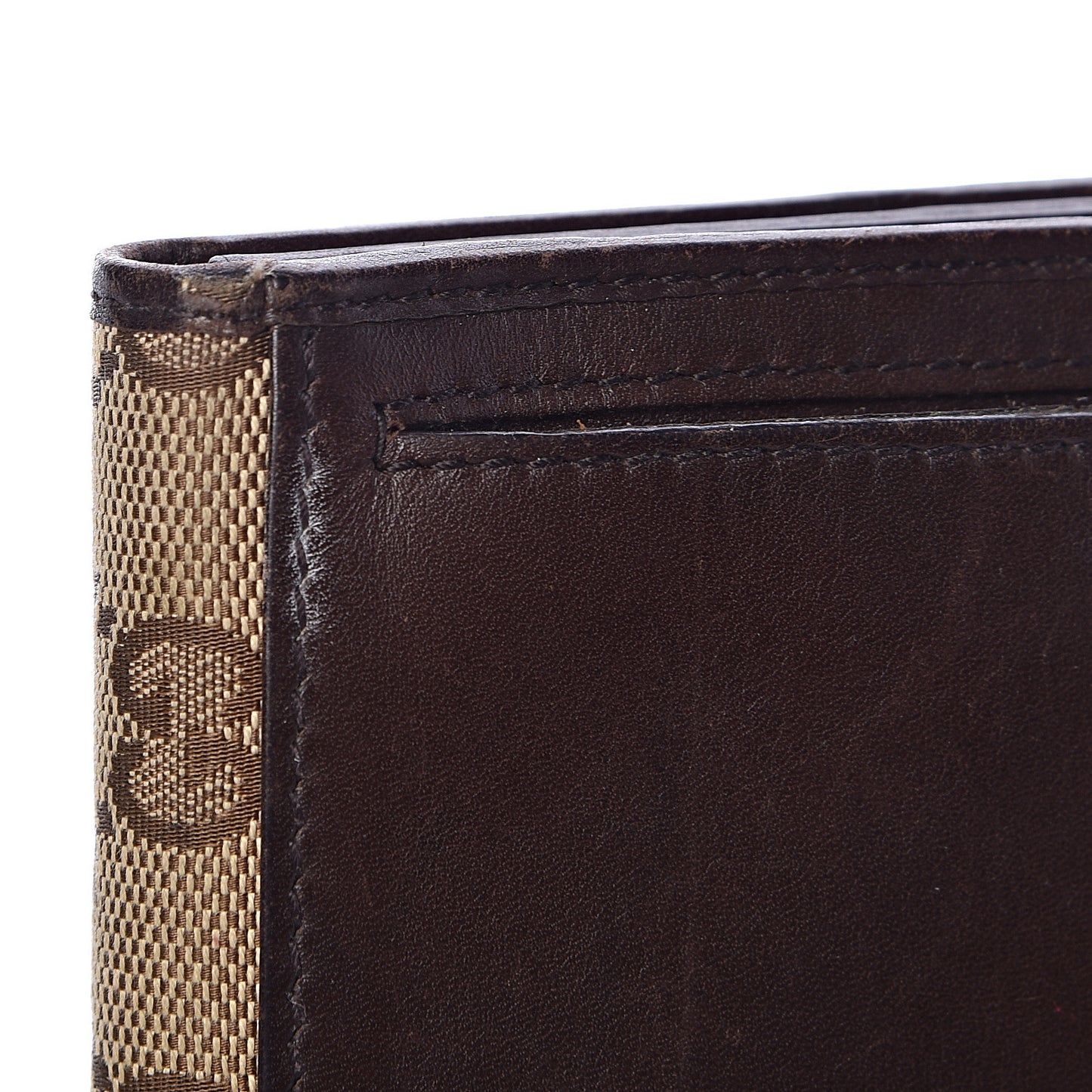 Monogram Calfskin Ladies Web Continental Wallet Beige Ebony Cocoa