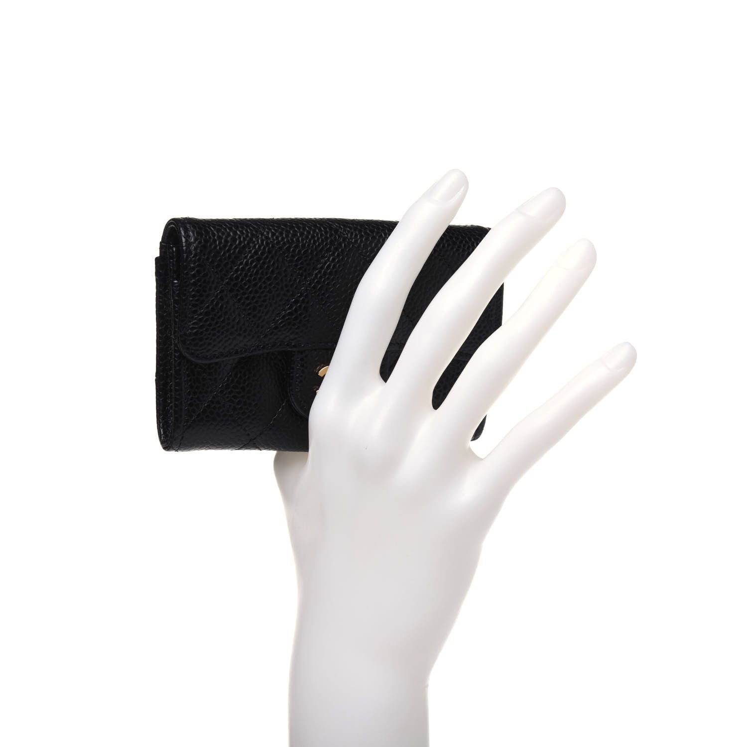 Chanel Caviar Quilted Flap Card Holder Wallet Black 2 of 12