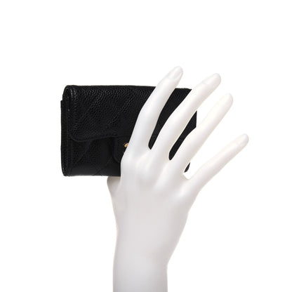 Chanel Caviar Quilted Flap Card Holder Wallet Black 2 of 12