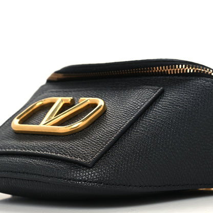 Valentino Garavani Grained Calfskin VSling Chain Belt Bag Black 9 of 10