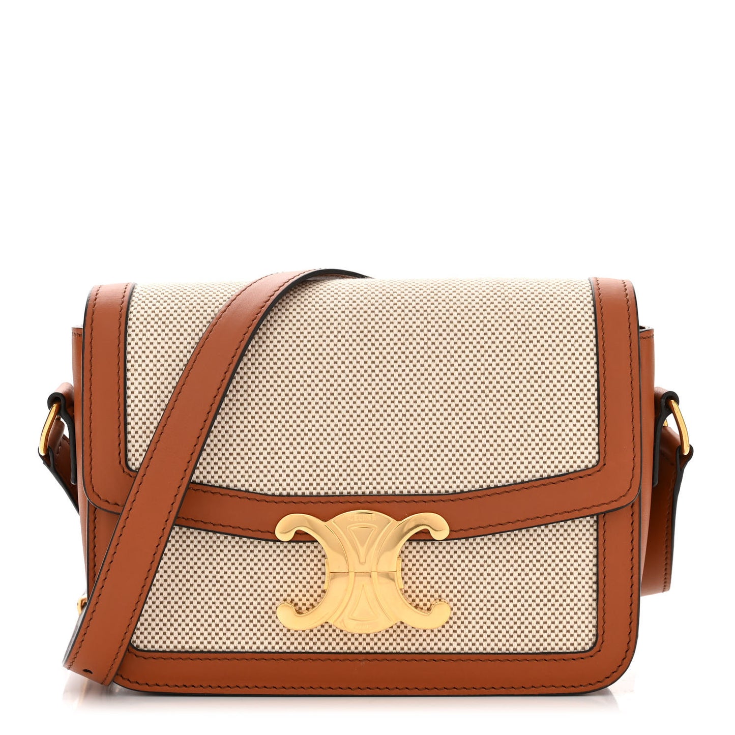 Textile Natural Calfskin Teen Triomphe White Tan