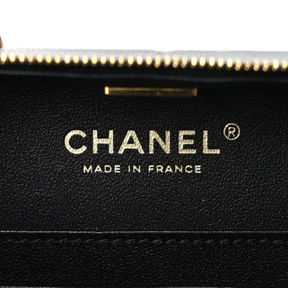 Chanel Lambskin Quilted Top Handle Small Vanity Case Black 5 of 10