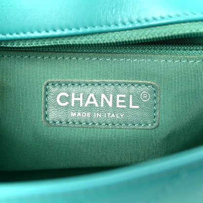 Chanel Calfskin Stitched Small Ring My Bag Flap Crossbody Turquoise 6 of 11
