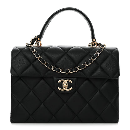Chanel Caviar Quilted Medium Retro Twist Top Handle Flap Black 1 of 10