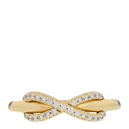 Tiffany 18K Yellow Gold Diamond Infinity Ring 58 8.5 1 of 5