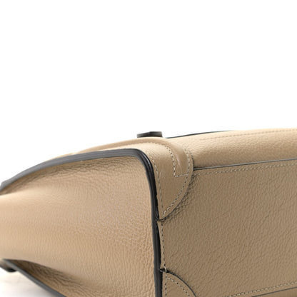Celine Drummed Calfskin Nano Luggage Dune 9 of 10
