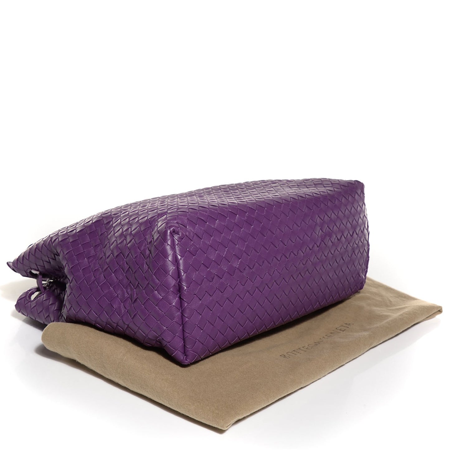 Nappa Intrecciato Medium Shoulder Bag Plum