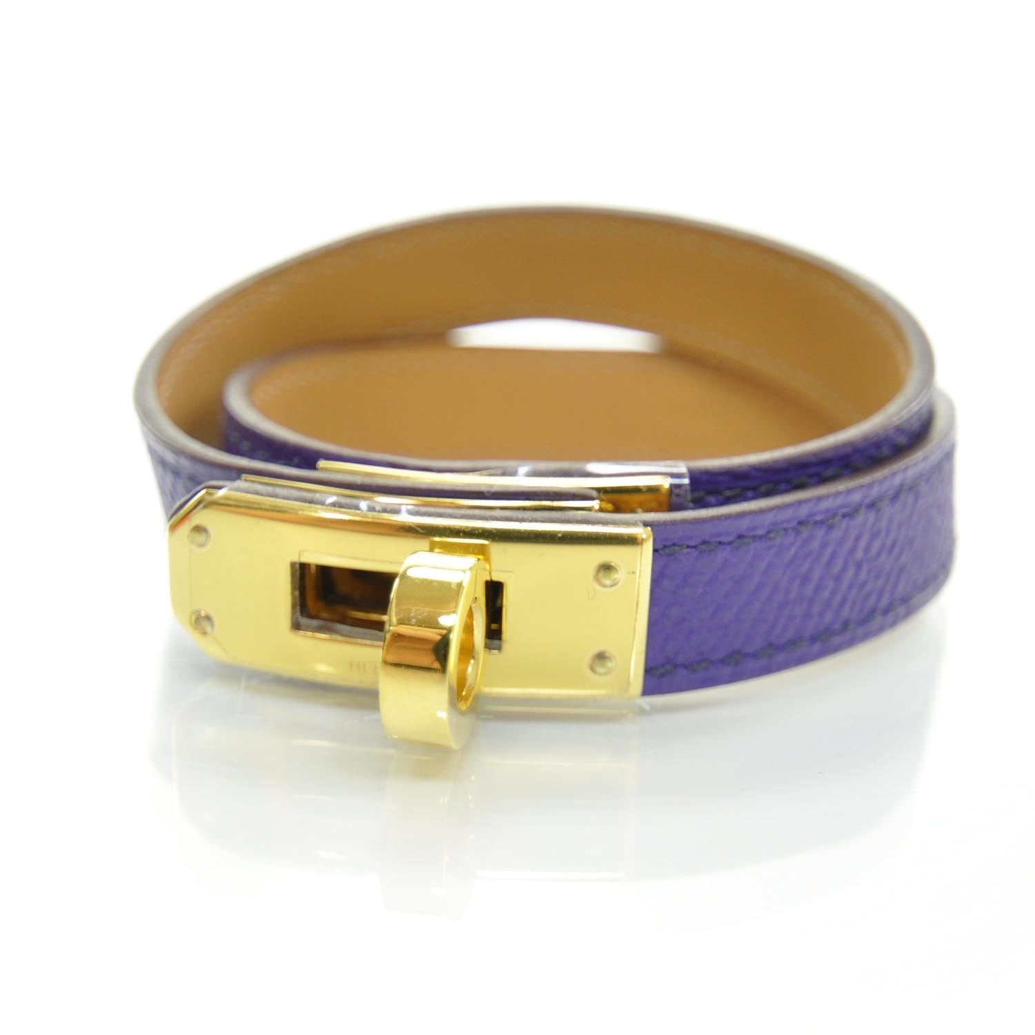 Hermes Epsom Kelly Double Tour Bracelet Crocus Purple 1 of 6