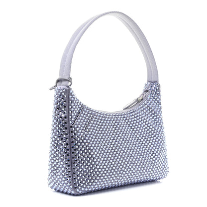 Prada Satin Crystal Mini Re-Edition 2000 Bag Glicine 3 of 12