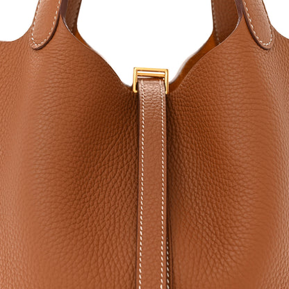 Hermes Taurillon Clemence Picotin Lock 22 MM Gold 8 of 10