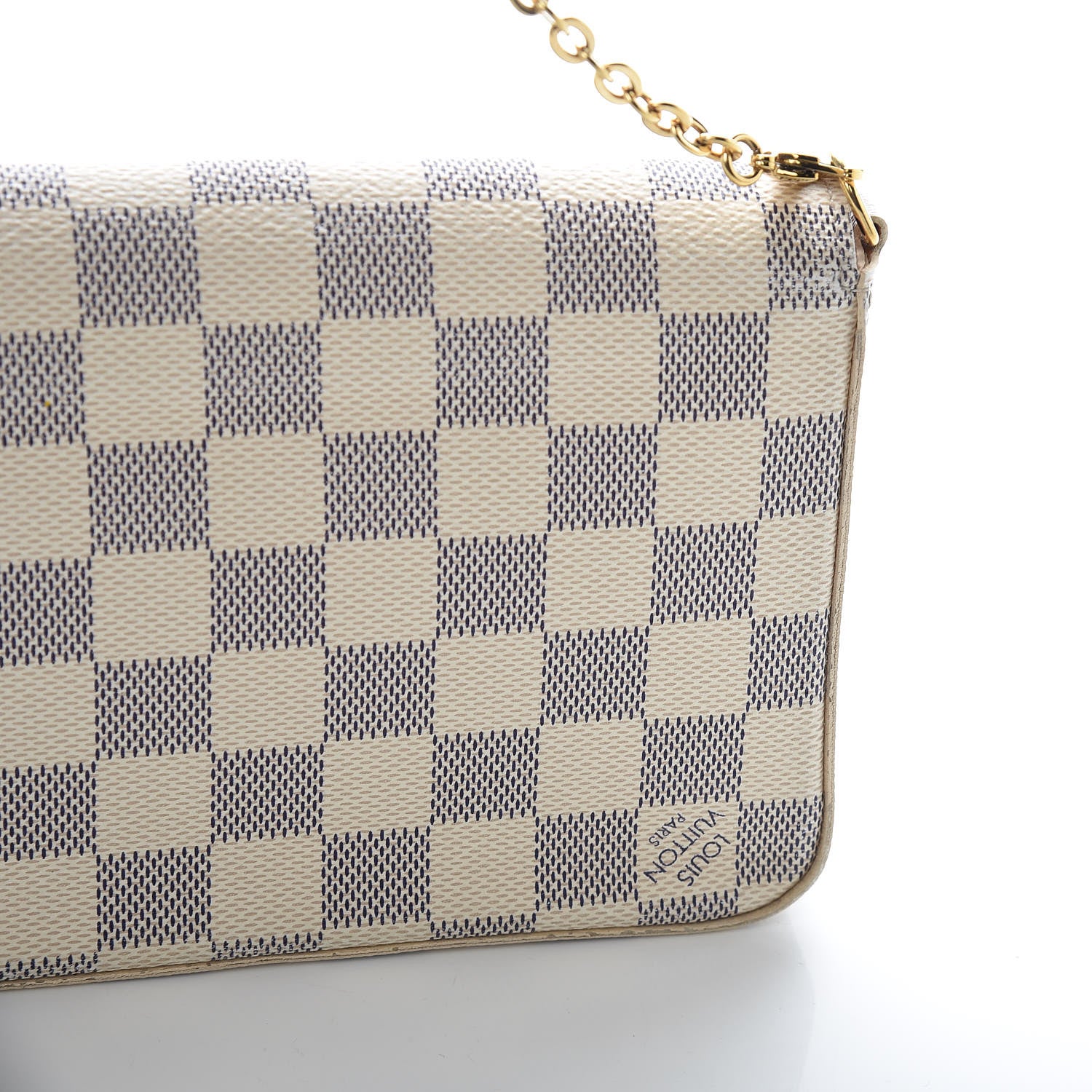 Louis Vuitton Damier Azur Pochette Felicie Chain Wallet Rose Ballerine 14 of 15