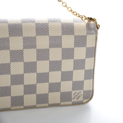 Louis Vuitton Damier Azur Pochette Felicie Chain Wallet Rose Ballerine 14 of 15