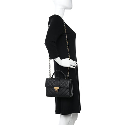 Chanel Calfskin Quilted Chevron In The City Bag Black 2 of 11