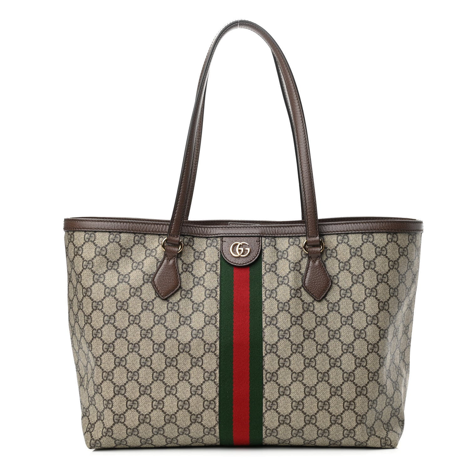 Gucci GG Supreme Monogram Medium Ophidia Shopping Tote Brown 1 of 10