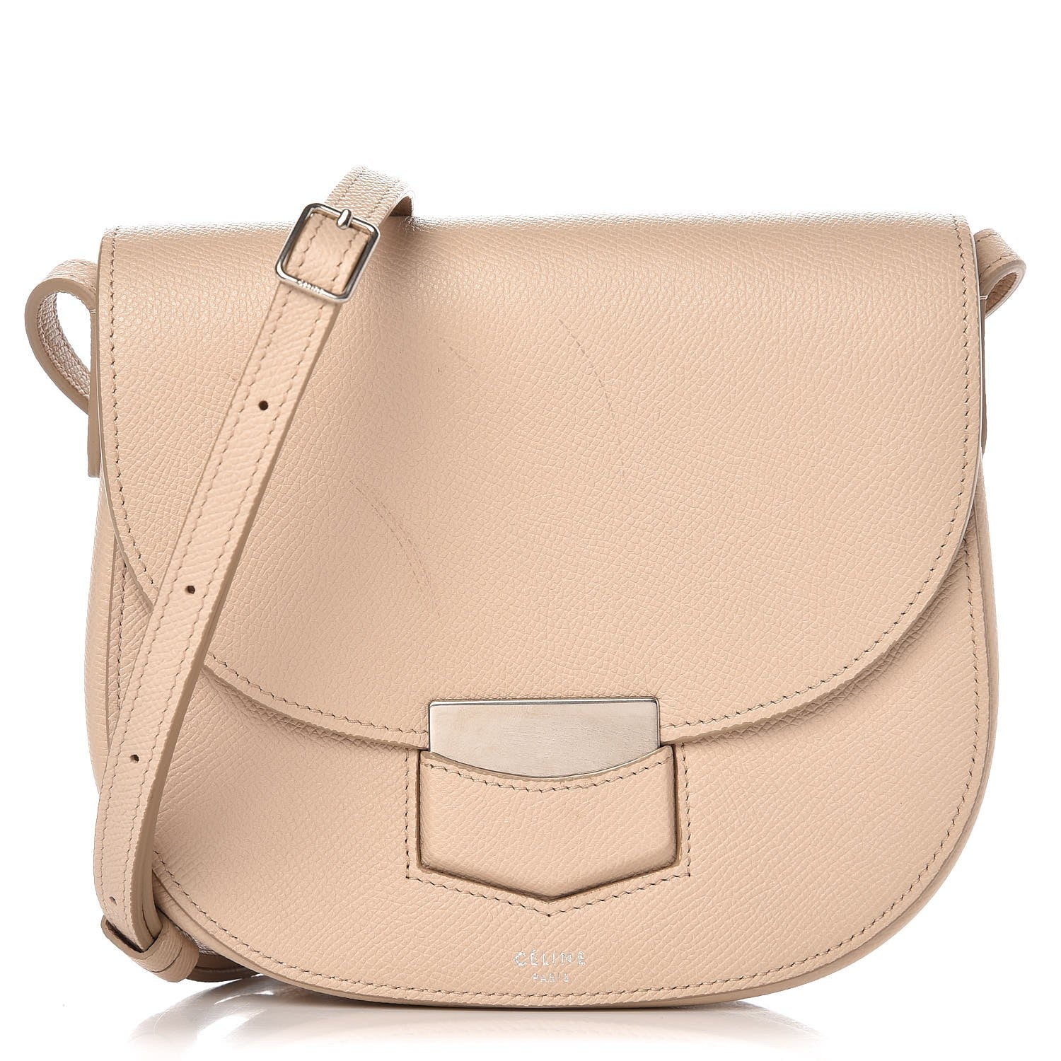 Celine Grained Calfskin Small Trotteur Light Taupe 1 of 7
