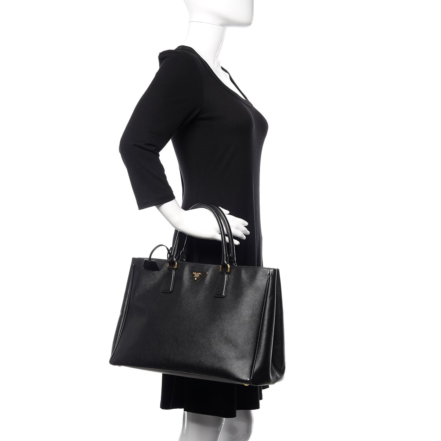 Saffiano Lux Large Tote Black
