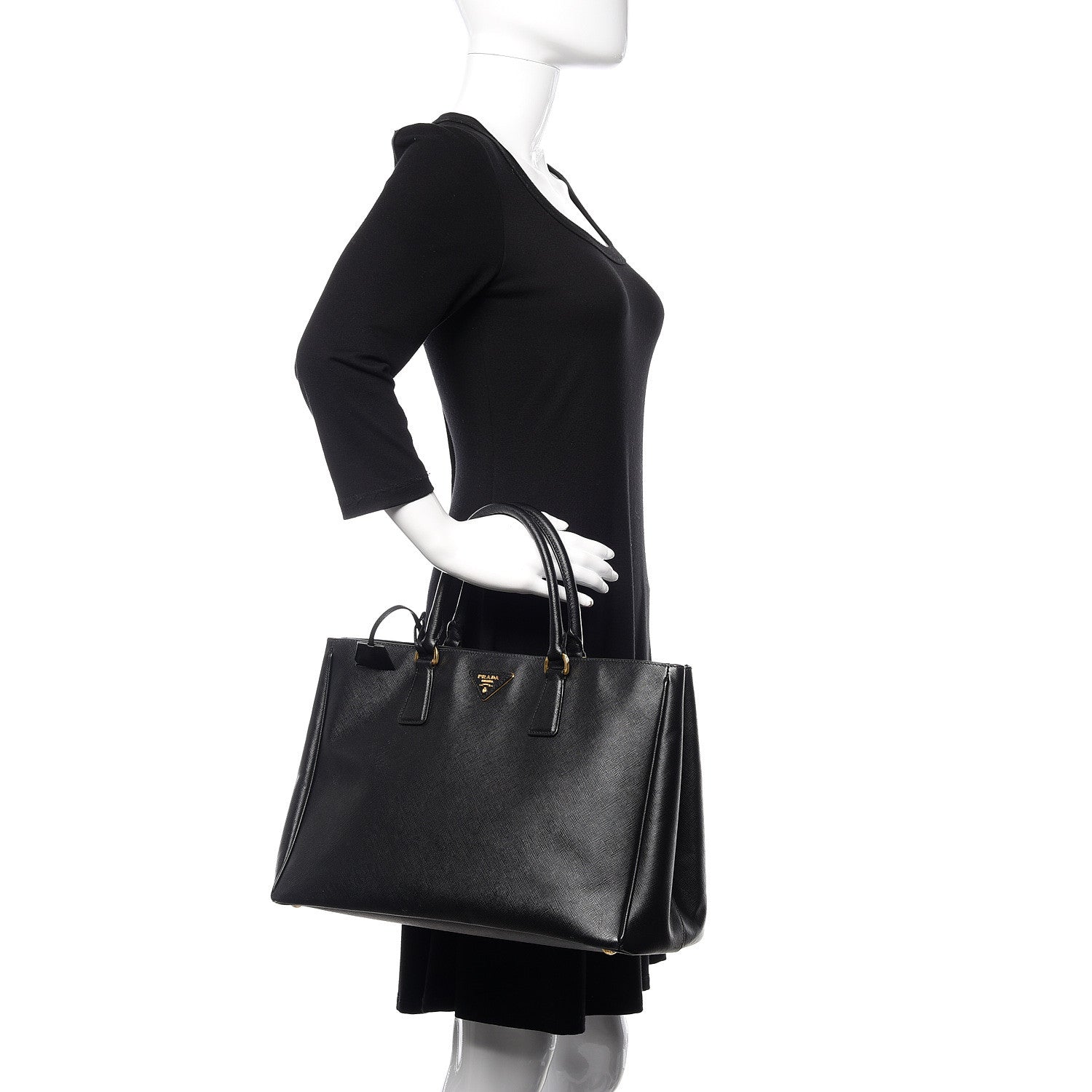 Prada Saffiano Lux Large Tote Black 2 of 15
