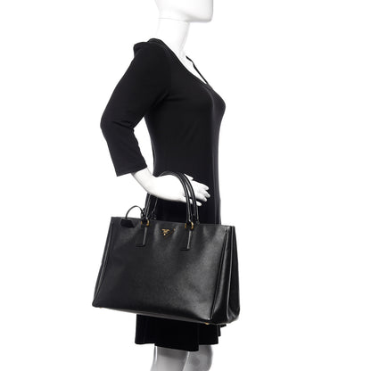 Prada Saffiano Lux Large Tote Black 2 of 15
