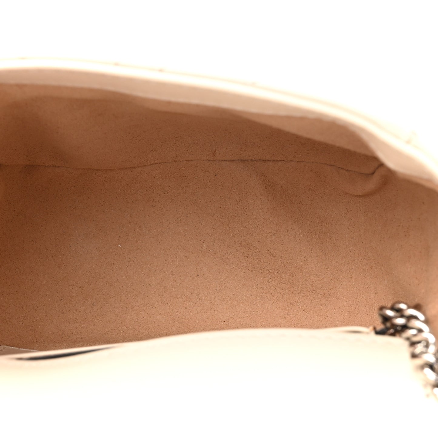 Calfskin Matelasse Monochrome GG Marmont Chain Mini Belt Bag Mystic White