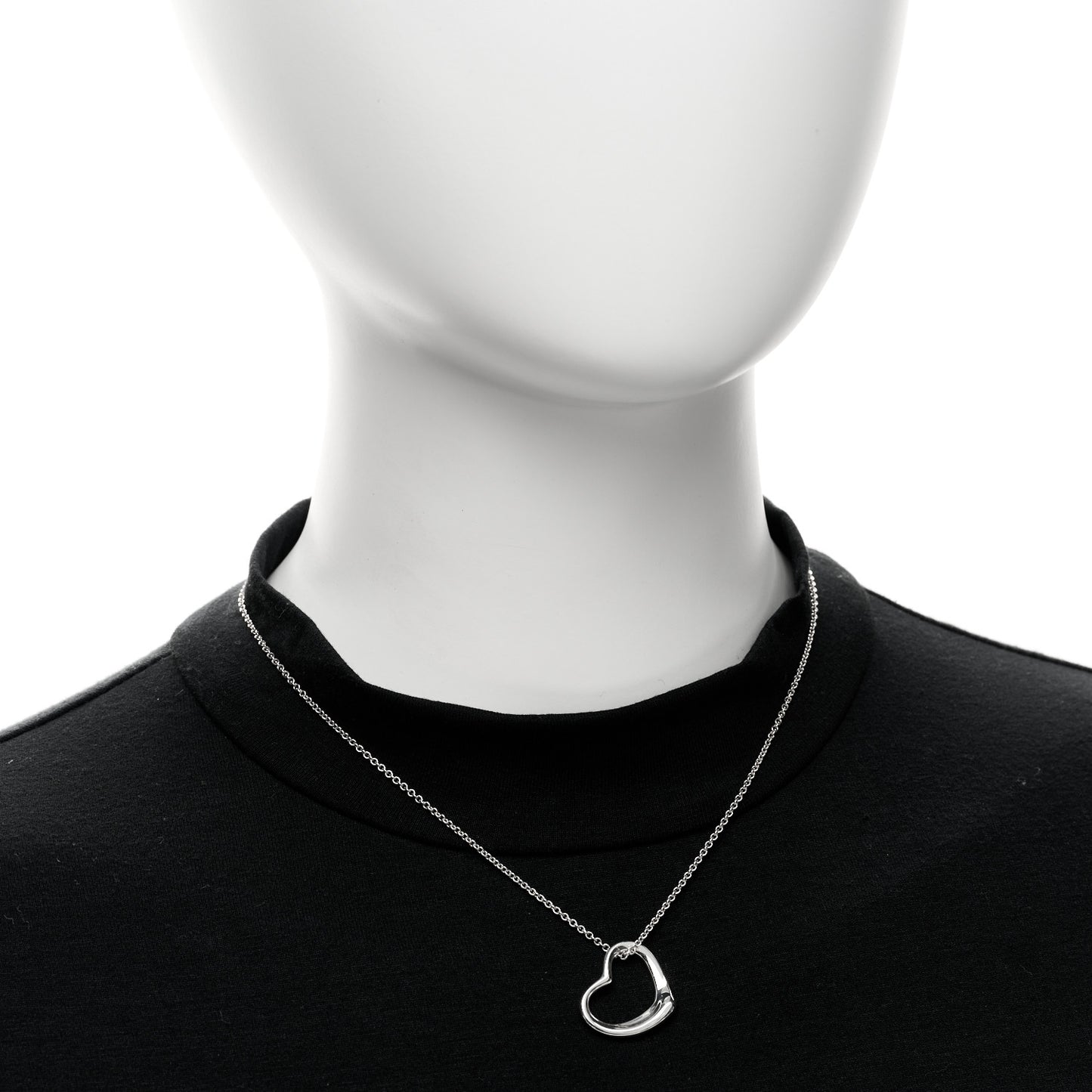 Sterling Silver 22mm Elsa Peretti Open Heart Pendant Necklace