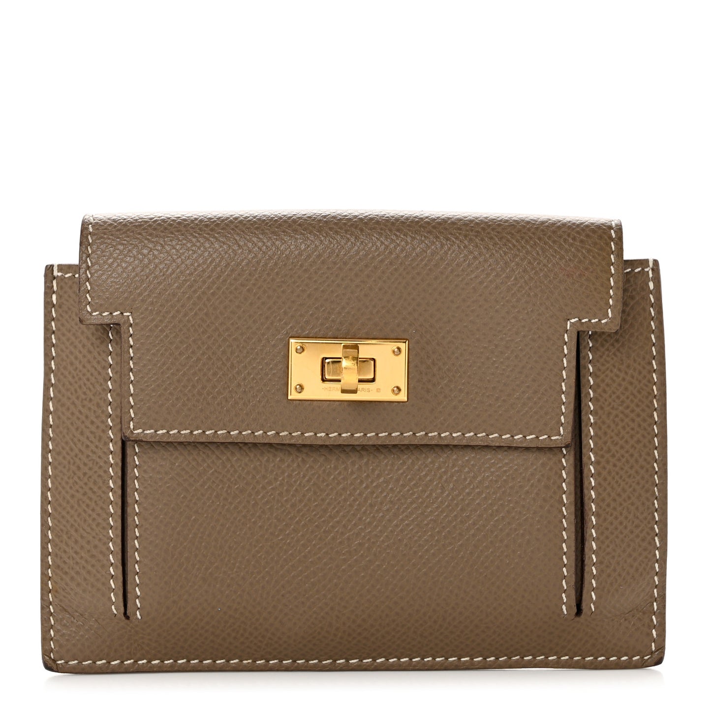 Epsom Kelly Pocket Compact Wallet Etoupe
